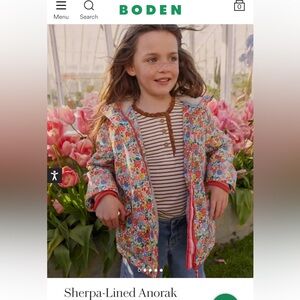 Mini Boden Sherpa-Lined Anorak jacket with Hood